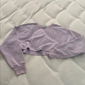 Champion Women's Light Purple Cropped Sweater